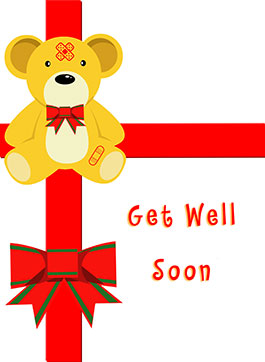 Ευχετηρία κάρτα 11X15 Get Well Soon (Αρκουδάκι) [01579]