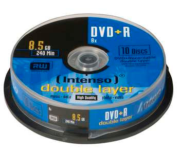 DVD+R Double Layer 3,5GB 8X 10τεμ Cake Intenso