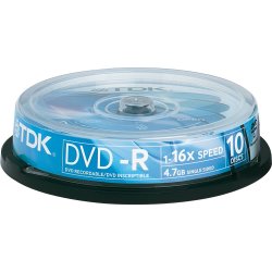 DVD-R TDK 10 τεμ 120min 4,7GB 16XTower