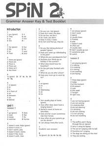 SPIN 2 GRAMMAR ANSWER KEY & TEST BOOKLET