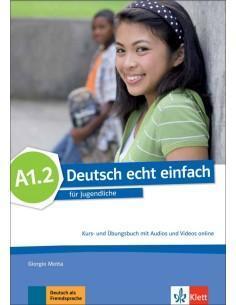 DEUTSCH ECHT EINFACH A1.2 KURSBUCH & UBUNGSBUCH ( PLUS AUDIOS PLUS VIDEOS)