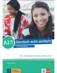 DEUTSCH ECHT EINFACH A2.1 KURSBUCH & UBUNGSBUCH ( PLUS AUDIOS PLUS VIDEOS)